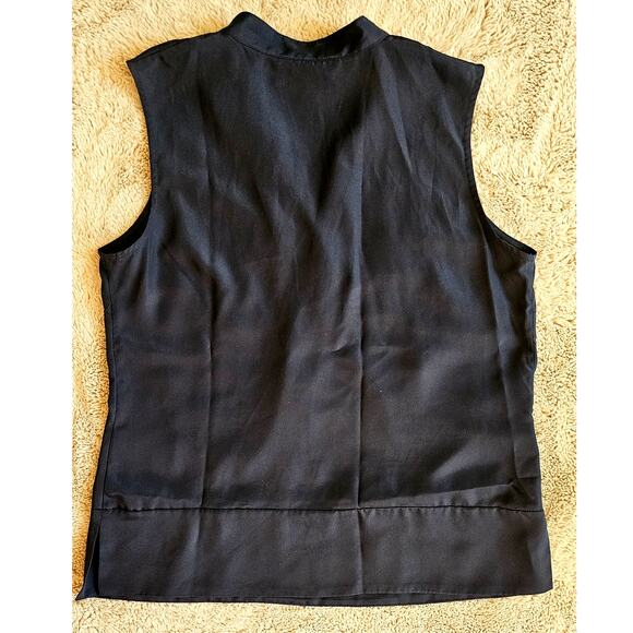 Brooks Brothers Sleeveless Sash Tie Navy Blue Blouse, New, Sz 8 - Picture 7 of 9